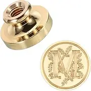 uxcell Alphabet M Wax Seal Stamp, Initial Letter Sealing Wax Stamp Classic Retro Brass Head for Envelope Invitation Cards
