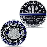 Police Challenge Coin Police Dog K9 Coin Thin Blue Line The Police Prayer Coin