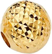 [JewelryWeb] 14k Yellow Gold Sparkle Cut Round Slider For Mix and Match Bracelet 10x10mm Link-Bracelet