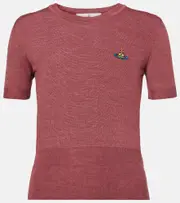 [Vivienne Westwood] Vivienne Westwood Bea logo wool and silk top AU 10 red