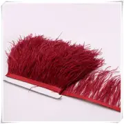 Burgundy Ostrich Feather Trims Fringes Sewn on Feather 1 Yard