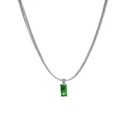 Nevenka Ladies Exquisite Pendant Necklace Snake Bone Chain Emerald Zircon Clavicle Chain-Green