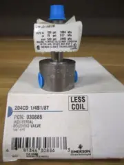 Emerson 030886 Solenoid 1/4"FPT Valve 204CD 1/4S1/8T Less Coil