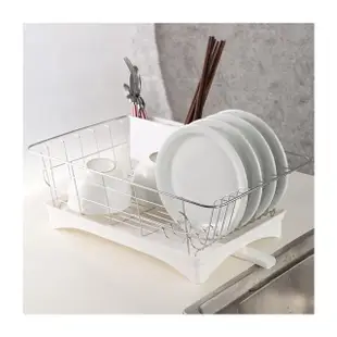 【Mega】日式簡約不鏽鋼碗盤架 瀝水架(碗盤架 瀝水籃 置物架 碗碟收納架)