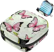 Period Bag,Sanitary Napkin Storage Bag,Abstract Flower and Butterfly,Tampon Holder for Purse