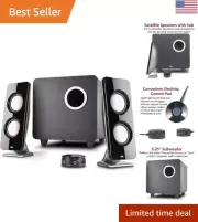 Compact 2.1 Speaker Setup with 5.25-inch Subwoofer - Customizable Control Pod