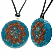 Orgonite Pendant Turquoise Heart Copper Coil Gemstone Disc Reiki Energy