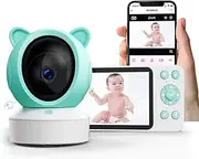 Duckdik Baby Monitor Full HD 1080P with Camera and Audio, 5" Display, Night Vision, Motion Detection, Bi-Directional Audio, Mobile App, Temperature and Humidity Sensor, Lullabies