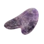 Natural Amethyst Double Head Jade Stone Roller & Guasha Scrapping Plate Face SLS