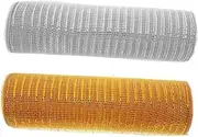 2 Rolls Rolls Colored Mesh Ribbon Yards Soft Plastic for Wreath Making Floral Arrangements Party Decorations for Crafts Spring Summer