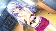Anime girls long hair yellow eyes no bra open mouth Playmat Gaming Mat Desk