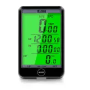 Bicycle Speedometer Cycling Odometer Stopwatch LCD Backlight (Black)