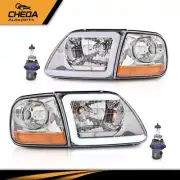 Fit For 97-04 F-150 Expedition LED DRL Chrome Headlights & Corner Lights Kit (for: Ford)