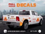 Full Truck Custom Decals. Custom Design and Mockups. Premium Laminated Vinyl.