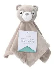 The Peanutshell Woodland Adventure Raccoon Security Baby Blanket 0M+ in Grey