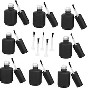 ADOCARN 1set Empty Nail Polish Bottles Refillable Containers Black Matte Finish for Personal Salon Use for Manicure Supplies and Liquid Storage