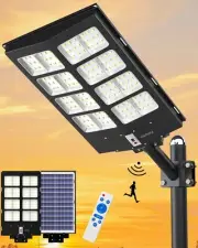 Gefolly SL-3800W Solar Street Light Outdoor 380000LM Wide Angle Commercial Pa...