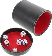 CORHAD Noise-Canceling Dice Cups Shaker Set Dices PU Leather Dice Cup Game Accessory for Parties