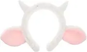 [BESTYASH] Small Croissant Headband Headbands Sheep Ears Ear Headband Head Band Fur Headband Hair Band Lamb Ear Hair Hoop Hair Hoops Small Lamb Ear Hairband Headband Sheep Horn White Fabric