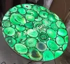 24" White Marble Natural Agate Inlay Coffee Side Table Top For Thanksgivings