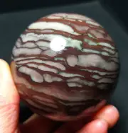 TOP 340G Beautiful Natural Polished Purple Jade Agate Crystal Sphere Ball WD302