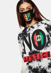 [Cross Colours] No Justice No Peace Tie Dye T-Shirt