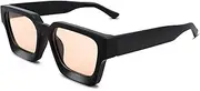 [Braylenz] Retro Square Sunglasses for Men Women Thick Frame Chunky Rectangle Shades