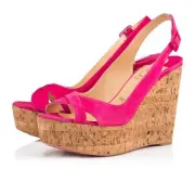 Christian Louboutin REINE DE LIEGE Platform Cork Wedge Heel Sandals Shoes $675