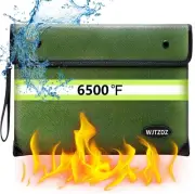 6500°F Fireproof Document Bag with Lock,Upgraded Fireproof/Waterproof Money B...