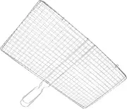 BEBEMOKO Portable Fish Grilling Basket Versatile Bbq Rack for Vegetables Seafood and Delicate Foods Wire Mesh Grill Tool for