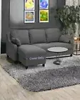 Ikea Vinliden Cover, 3-Seat Sofa w. Chaise Longue, Hakebo Dark Grey 904.383.70