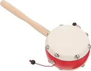 SUPVOX Rattle Drum Traditional Shaking Percussion Instrument for Hand Rattle Educational Musical for Sensory Development Lightweight and Safe Design for Newborns