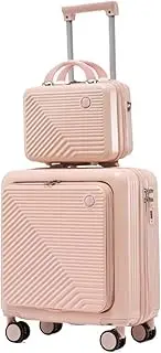 [KYUSAR] Carry On Luggages Suitcase Two-Piece Suitcase Set, Coded Boarding Case, 18in Trolley Case, Lightweight Suitcase Luggage Suitcases (Color : B, Size : 14+18in)