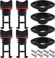 [eMagTech] 4Pcs Nylon Kayak Drain Plugs Replacement Kayak Scupper Plugs with Tapping Screws Boat Drain Plugs Kit Accessories for Kayaks Canoes Boat