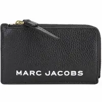 在飛比找Yahoo奇摩購物中心優惠-MARC JACOBS 字母荔枝紋牛皮卡片夾/零錢包(黑色)