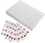 Vaguelly 65pcs Flag Mahjong Game Number Stickers Domino Tables for Adults China Flag Sticker on Face Mexican Dominoes Train Game Majiang Domino Racks for Mexican Train Cat Games Plastic
