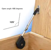 Black Lid Hinge Stay 105 Degree Open with Soft Close Lid for Toy Box Upward Door
