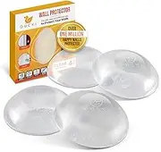 Door Stop Wall Protector | Self Adhesive Door Knob Wall Protectors from Door Knobs | Rubber Door Stoppers for Wall Damage & Noise | Durable, Shock Absorbent & Discreet | 4 Pack Clear Door Stops