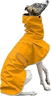 HQREA Dog Jackets for Medium Dogs Adjustable Dog Warm Coat Italian Greyhound Clothes Whippet Coat with Fleece Lining Winter Waterproof Dog Jacket Turtleneck Puppy Coat for Small Dogs(Yellow,2XL)