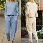 Hot Daily Holiday Pants Two Piece Sets 2PCS Solid Casual Matching Sets