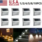 Solar Step Lights Stairs Fence Pathway Deck Outdoor Garden LED Light Waterproof