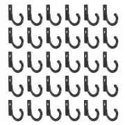 Wall Hooks, 30Pcs - Zinc Alloy Single Prong Vintage Clothes Hook (Black,24mm)