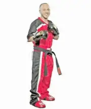 TOP TEN KICKBOXING ULTRALIGHT MESH 1605R RED BLACK outfit GI DOBAK Uniform IKF