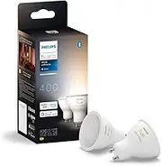 Philips Hue GU10 Smart Lamp, Adjustable Warm to Cool White Light, 2 Pack, Bluetooth Compatible, Voice Control with Alexa, Apple Home and Google Assistant