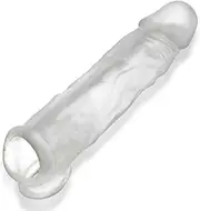 DICKER Silicone Sleeve, Plus+SILICONE Blend, Extender Design, Clear Adult Sex Toys Penis Enlargement Pro Penis Device Dildo Sexual Wellness Products Male Sex Toys Male Masturbator Male Sex Toy Penis Sleeve Strap On