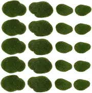 ARTSEWPLY 20Pcs Simulation Mossy Stone DIY Art Crafts for Micro Landscape Decoration Realistic Green Stones for Bonsai Fish Tanks and Home Adornment Fine Workmanship for DIY Gardening and