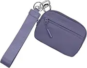 [Generic] Wristlet Pouch Keychain | Zipper Card Case | Waterproof Nylon Key Ring Wallet, Compact Keychain Zip Bag with Hand Strap for Money Easy Access