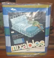 Vintage Sears Perma Prest Percale Mixables SIERRA STRIPE Twin Fitted Sheet