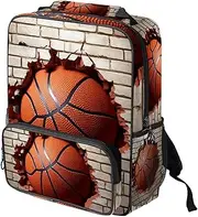 VTGHDEEQ Travel Backpack,Small Backpack,Carry on Backpack,Ball Basketball Wall Texture,Backpack, R4fj2etavsif, 14.3x11.4x4.7 in