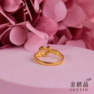 【金緻品】黃金戒指 憶念情懷 0.95錢(9999純金女戒子 愛心 心型 情人 鑽砂 雙心 簍空 曲線)